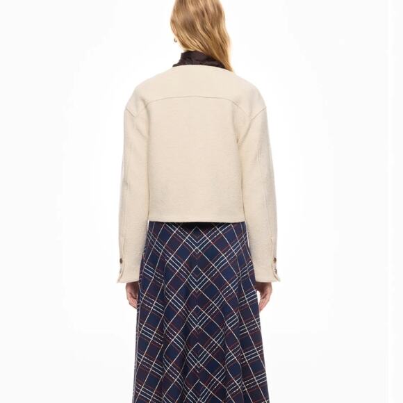 Tanya Taylor Winter White Tweed Blazer XS Boxy Boucle Professional Designer $565 - Picture 4 of 10